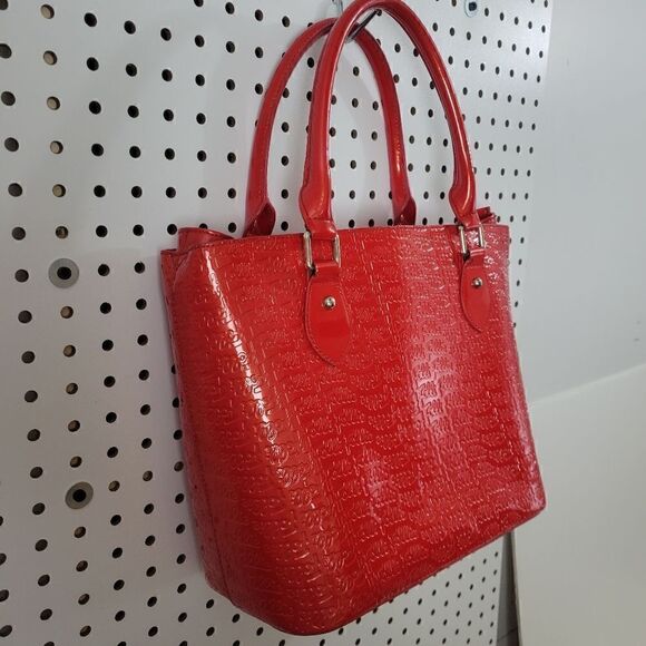Folli Follie Red Patent Logomania Handbag - Picture 2 of 14